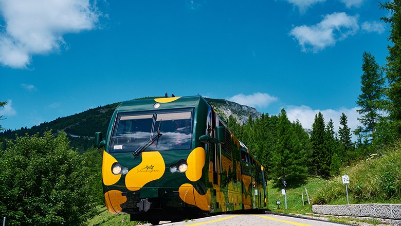 Firmenausflüge mit dem Salamander auf den Hochschneeberg, © NB/Wegerbauer Salamander Zahradbahn bei einer Fahrt